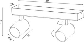 Επίτοιχο φωτιστικό DISCO 2xGU10 32x7x12cm λευκό αλουμινίου