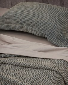 3D Βαμβακερή Stonewashed Μαύρη- Γκρι Oxford Μαξιλαροθήκη Taline