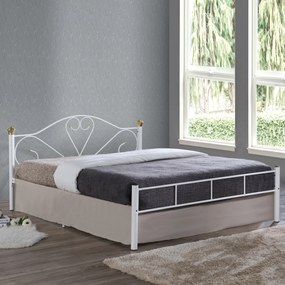 Κρεβάτι Διπλό LAZAR Μέταλλο Άσπρο 168x210x95 (Στρώμα 160x200)cm