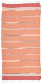 Πετσέτα Θαλάσσης - Παρεό Pestemal 5-46-807-0087 Red-Orange Ble Θαλάσσης 90x170cm 100% Βαμβάκι