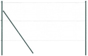 vidaXL Στύλος Περιφράξεων 7 pcs Πράσινο Ατσάλι