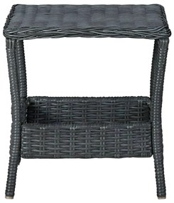 vidaXL Τραπεζάκι Κήπου Σκούρο Γκρι 45 x 45 x 46,5 εκ. Συνθετικό Ρατάν