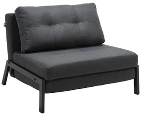 Πολυθρόνα-κρεβάτι Fancy ύφασμα σε ανθρακί απόχρωση και πόδι μαύρο μέταλλο 95x98x70εκ 95x98x70 εκ.