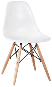 Καρέκλα Art Wood ΕΜ123,1W White 46x52x82cm Σετ 4τμχ Ξύλο,Πολυπροπυλένιο