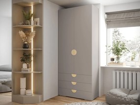 Ντουλάπα Inova IV 2D3SZ Δίφυλλη-Cashmere - Χρυσό