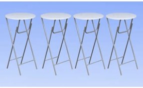 vidaXL Τραπέζια Μπαρ 4 τεμ. Λευκή Επιφάνεια από MDF