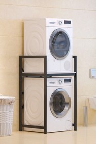 Ντουλάπι Πλυντηρίου Λευκό / Μαύρο CLICETO 70x60x116