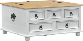 vidaXL storage box με ράφι Λευκό 90 x78 x 45 εκ Στερεά ξυλεία πεύκου