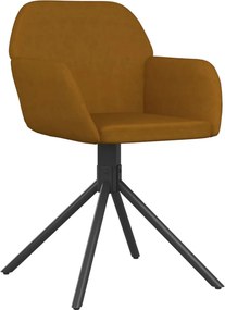 vidaXL Καρέκλες Τραπεζαρίας Περιστρεφόμενες 2 τεμ. Καφέ Βελούδινες