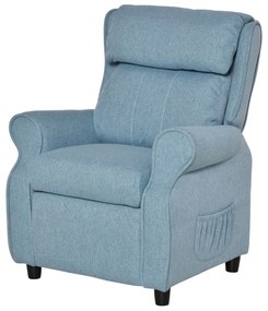 HOMCOM Παιδικός καναπές-πολυθρόνα με υποπόδιο, ρυθμιζόμενη πλάτη, μπράτσα, παιδικό καναπεδάκι, ξαπλώστρα για 3-5 ετών αγόρια και κορίτσια, μπλε