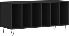 vidaXL Έπιπλο Δίσκων Μαύρο 100 x 38 x 48 εκ. από Επεξεργασμένο Ξύλο