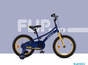 Flip 16 Inch 25 cm Boys Coaster Brake Dark Blue/Yellow