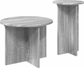 vidaXL Σετ βοηθητικά τραπεζάκια 2 τεμ. Γκρι Sonoma Ø 45 x 35 cm