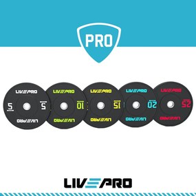 Δίσκος LivePro Bumper Plate Καουτσούκ Φ50mm 20kg Β-8038-20