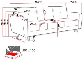 Καναπές - κρεβάτι Manstad-Gkri Skouro