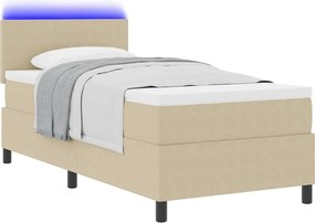 vidaXL LED Κρεβάτι με βάθρο Ανοιχτό Γκρι και Λευκό 80 x 200 cm