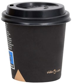 vidaXL Ποτήρια Καφέ Χάρτινα με Καπάκια 120 ml 1000 Τεμάχια Μαύρα