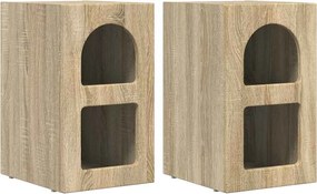 vidaXL Κομοδίνο ELST 2 τεμ. Δρύς Sonoma 29,5 x 33,5 x 50 εκ