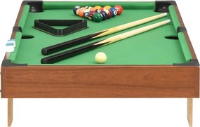 vidaXL Μπιλιάρδο Επιτραπέζιο Καφέ / Πράσινο 92 x 52 x 19 εκ.