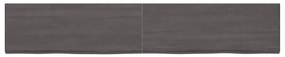 Πάγκος Μπάνιου Σκούρο Καφέ 220x40x(2-4) εκ. Επεξεργ. Μασίφ Ξύλο - Γκρι