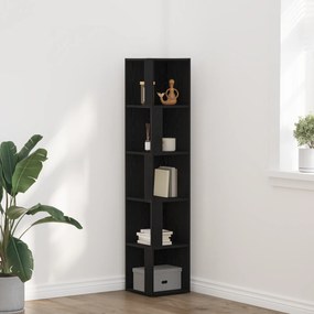 vidaXL Γωνιακή Ντουλάπα Μαύρη Δρυ 33x33x164,5 εκ. Ξύλο Επεξεργασμένο