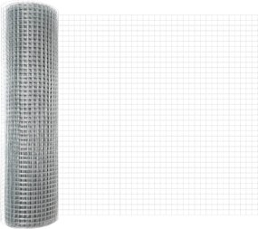 vidaXL Συγκολλητός φράχτης από σύρμα 2500 x 60 εκ Ασημί