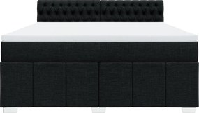 vidaXL Κρεβάτι Boxspring με Στρώμα Μαύρο 180x200 εκ. Υφασμάτινο