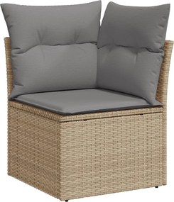 vidaXL Σετ Καναπέ Κήπου 13τεμ Μπεζ Συνθ. Ρατάν με Μαξιλάρια