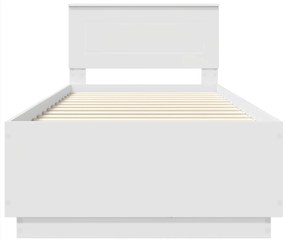 vidaXL Σκελετός Κρεβατιού Λευκό 90 x 200 cm Επεξεργασμένο ξύλο
