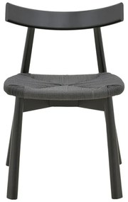 Καρέκλα Clareta pakoworld rubberwood-σχοινί σε μαύρη απόχρωση 53x55x79εκ
