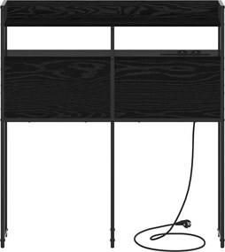 vidaXL Κεφαλάρι Αποθήκης με ράφι Μαύρη δρυς 80 cm Επεξεργασμένο ξύλο