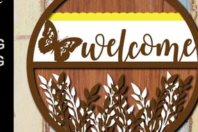 Σετ των 2 Intra απο ξύλο plywood 3mm-4mm πάχος Διακόσμηση πινακίδας καλωσορίσματος πεταλούδας 3d Δίασταση 30x20 cm INTRAFABR-31840053