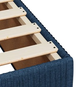 Κρεβάτι Boxspring με Στρώμα Μπλε 80x200 εκ. Υφασμάτινο - Μπλε