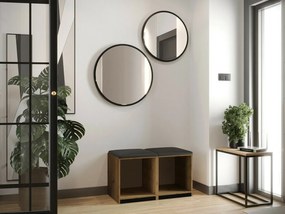 Σετ επίπλων Hartford E106, 84x44cm, 21 kg, Artisan δρυς, Μαύρο, Οικολογικό δέρμα, Πλαστικοποιημένη μοριοσανίδα, Μεμονωμένα μέρη, Γκρι | Epipla1.gr