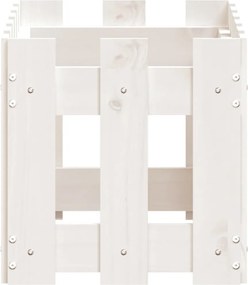 vidaXL Ζαρντινιέρα με Σχέδιο Φράχτη Λευκή 60 x 30 x 30 εκ. Μασίφ Πεύκο