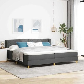 vidaXL Κρεβάτι με Στρώμα Σκούρο Γκρι 200x200 εκ. Ύφασμα