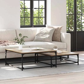 vidaXL Τραπεζάκι σαλονιού 2 pcs Artisan Oak 80 x 80 x 35 cm