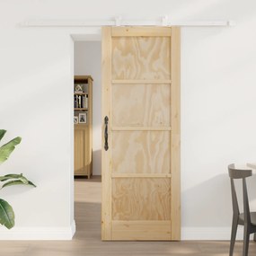 vidaXL Συρόμενη Πόρτα με Σετ Εξαρτημάτων 'ORKDAL' Συμπαγές Ξύλο Πεύκο