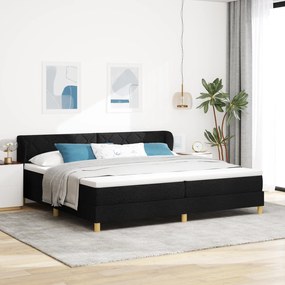 vidaXL κρεβάτι Box Spring με στρώμα - Μαύρο, 200x200 εκ, Υφασμάτινο