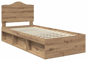 vidaXL Σκελετός Κρεβατιού Καρυδιά Χειροποίητης Εργασίας 90 x 190 cm