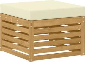 vidaXL Σειρά Καναπέ Εξωτερικού 5 pcs Λευκό και Κρεμ