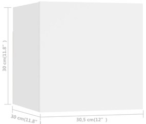 Έπιπλο Τηλεόρασης Κρεμαστό Λευκό 30,5 x 30 x 30 εκ. - Λευκό