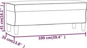 vidaXL Πάγκος Καφέ 100x35x41 εκ. Υφασμάτινος