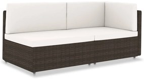 vidaXL Καναπές Αρθρωτός Διθέσιος Καφέ από Συνθετικό Ρατάν