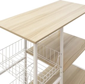 Επιδαπέδια ραφιέρα Noon pakoworld με MDF χρώμα φυσικό-λευκό 80x34x75εκ