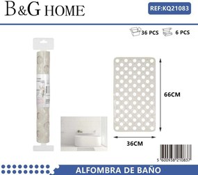 Αντιολισθητικό πατάκι μπάνιου - M0832 - 36x66cm - White - 21083