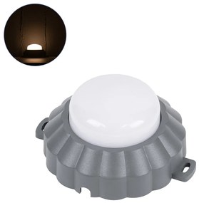 GloboStar® WALLLIGHT-MONA 90628 Φωτιστικό Τοίχου - Απλίκα Point Light LED 6W 660lm 360° DC 24V Αδιάβροχο IP65 Φ11 x Υ6.5cm Θερμό Λευκό 3000K - Γκρι Ανθρακί - 3 Years Warranty