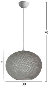 ΦΩΤΙΣΤΙΚΟ ΟΡΟΦΗΣ ΓΚΡΙ Φ30Χ70Υεκ. HM7625.01 - 0534580 - HM7625.01