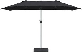 vidaXL Ομπρέλα Κήπου Μαύρο 385 x 209 x 244 εκατοστά Πολυεστέρας