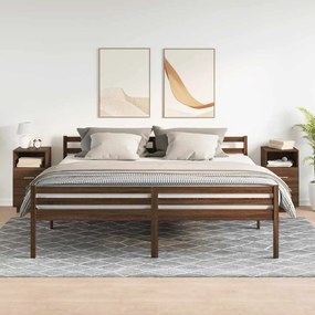 Κομοδίνα 2 τμχ με 2 συρτάρια Καφέ Δρυς 36x36x68 εκ. - Καφέ